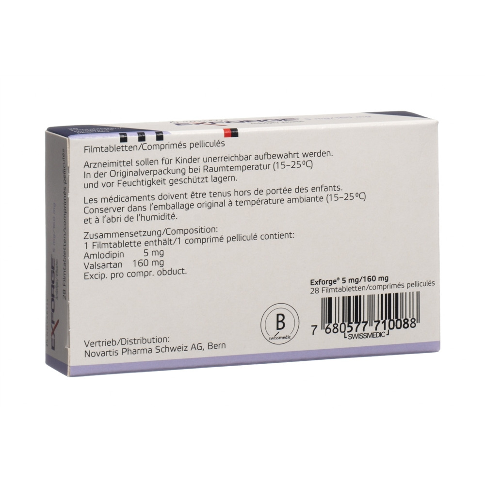 EXFORGE cpr pell 5mg/160mg blist 28 pce, image 2 sur 2