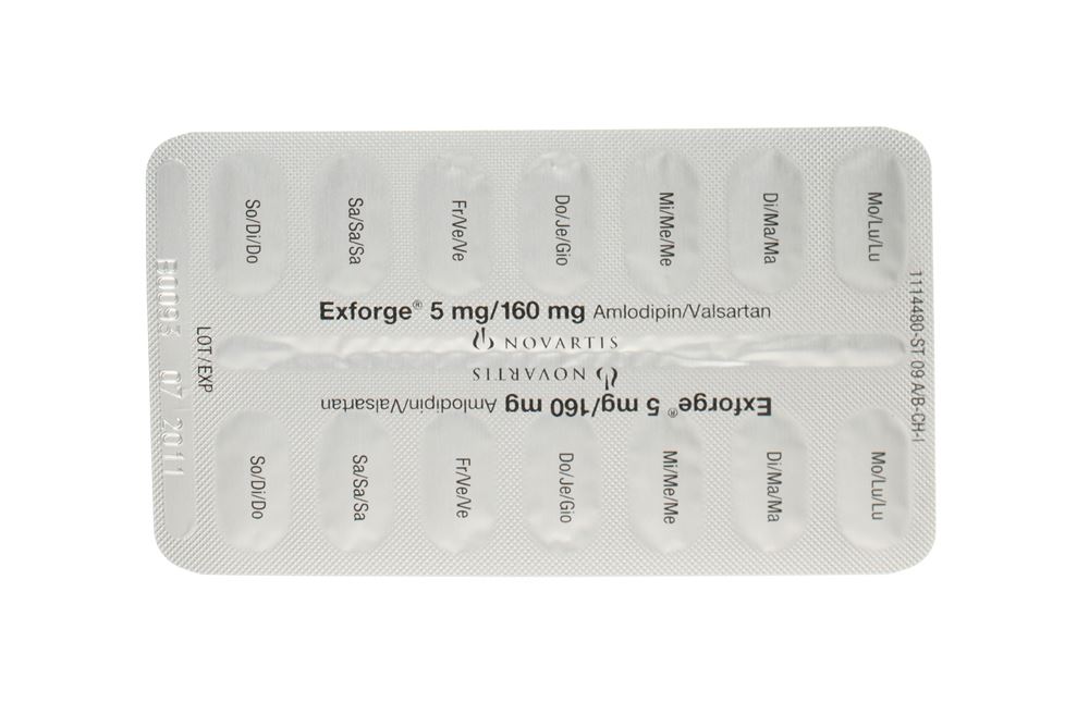 EXFORGE cpr pell 5mg/160mg blist 98 pce, image 2 sur 2