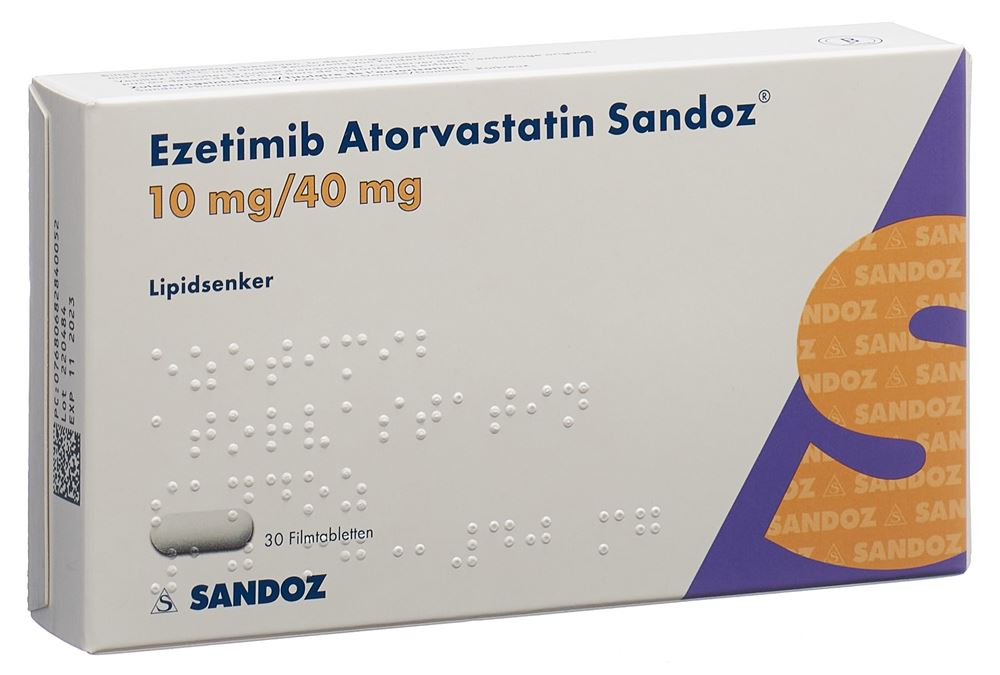 EZETIMIBE ATORVASTATINE Atorvast Sandoz, image principale