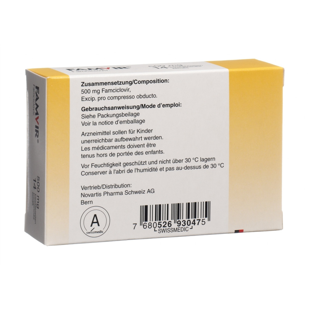 FAMVIR cpr 500 mg blist 14 pce, image 2 sur 2