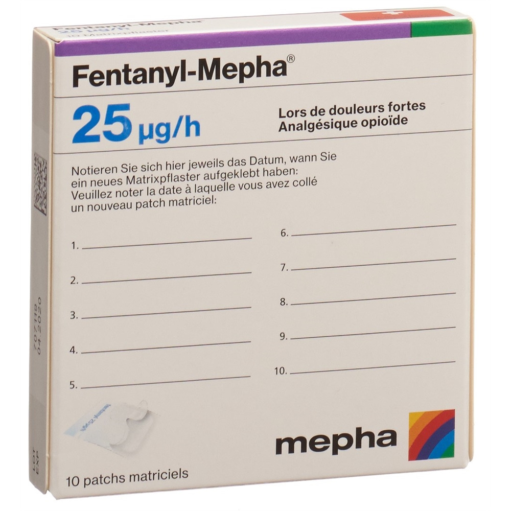 FENTANYL Mepha 25 mcg/h, image 2 sur 2