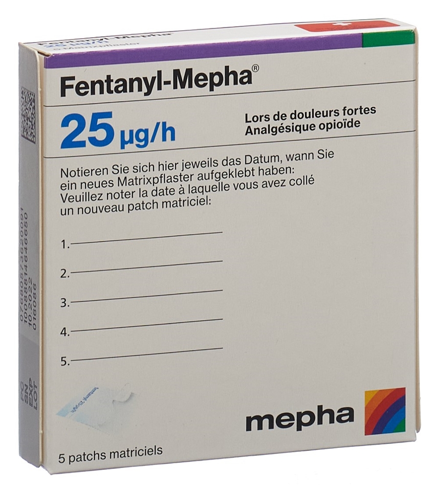 FENTANYL Mepha 25 mcg/h, image 2 sur 2