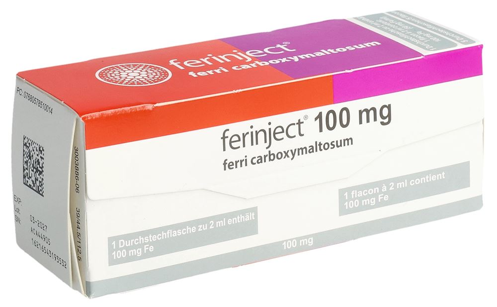 FERINJECT prép inj perf 100 mg/2ml flac 2 ml, image principale