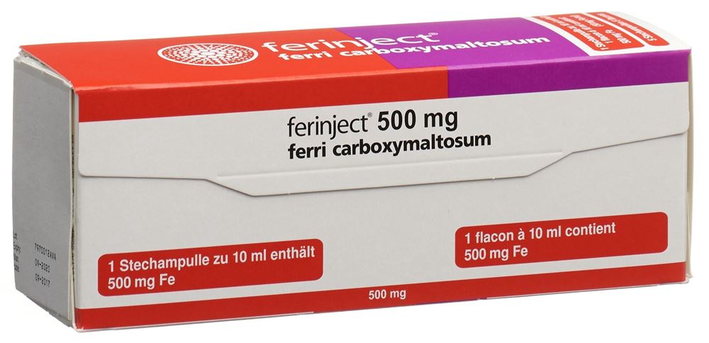 FERINJECT prép inj perf 500 mg/10ml flac 10 ml, image principale