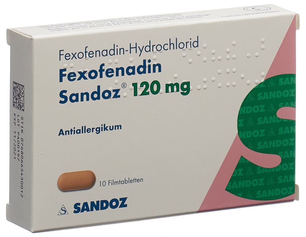 FEXOFENADINE Sandoz 120 mg, Hauptbild