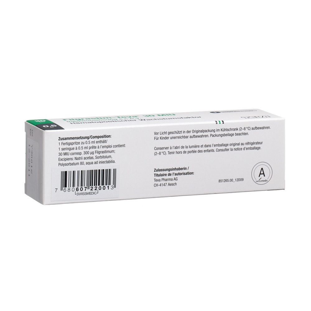 FILGRASTIM Teva 30 MIO E/0.5ML, Bild 2 von 2