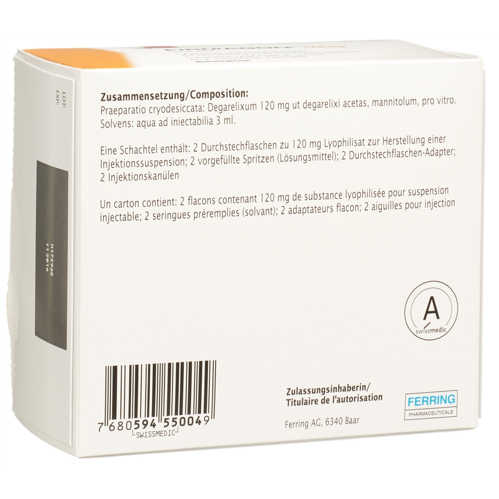 FIRMAGON subst sèche 120 mg seringues préremplies avec solvant set 2 pce, image 2 sur 2