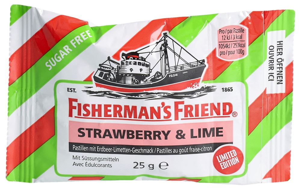 Fisherman's Friend pastilles strawberry & lime sans sucre sach 25 g