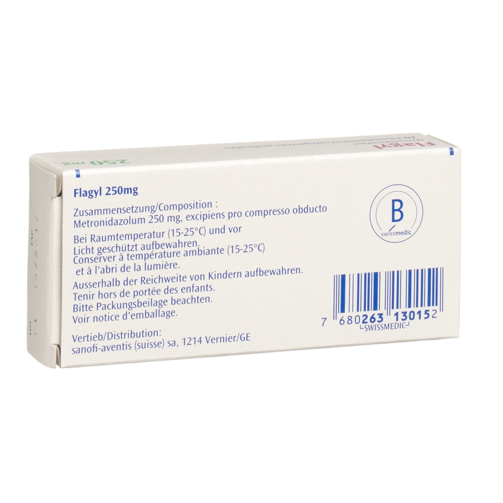 FLAGYL cpr pell 250 mg blist 20 pce, image 2 sur 2