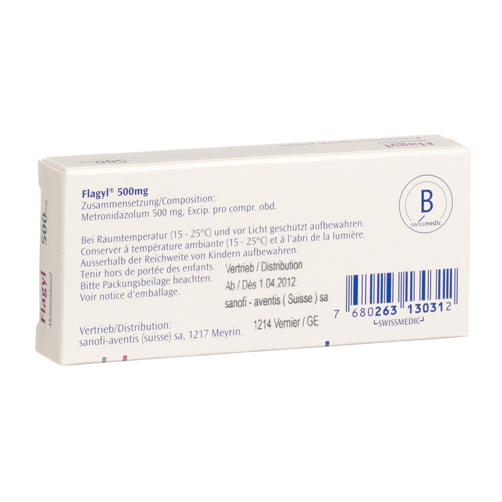 FLAGYL Trichopak 500 mg, image 2 sur 2