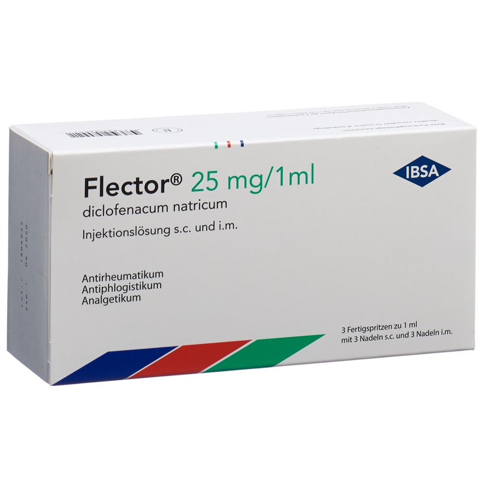 FLECTOR Inj Lös 25 mg/1ml Fertigspritze s.c./i.m. 3 Stk, Hauptbild