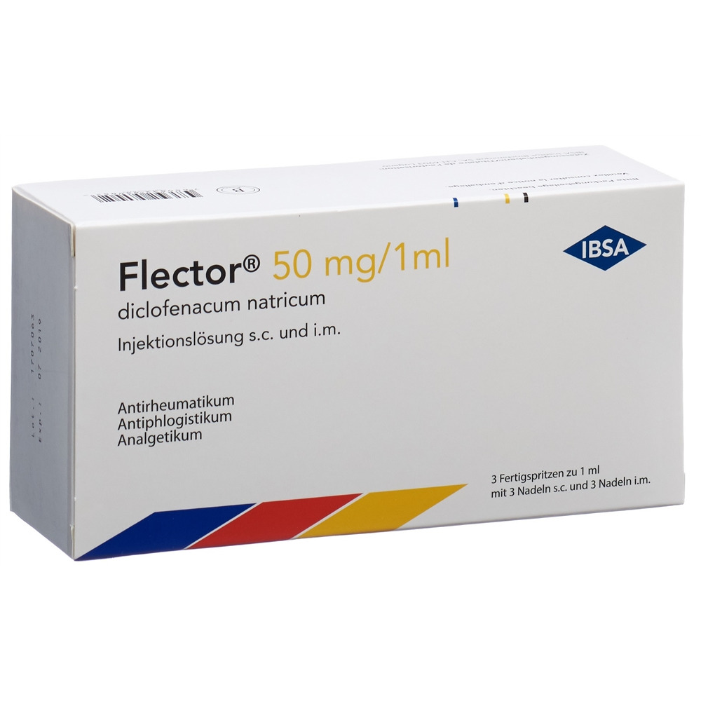 FLECTOR Inj Lös 50 mg/1ml Fertigspritze s.c./i.m. 3 Stk, Hauptbild