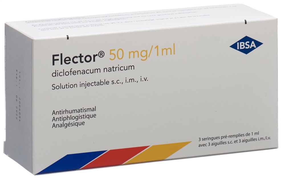 FLECTOR Inj Lös 50 mg/1ml Fertigspritze s.c./i.m./i.v. Fertspr 3 Stk, Bild 2 von 2