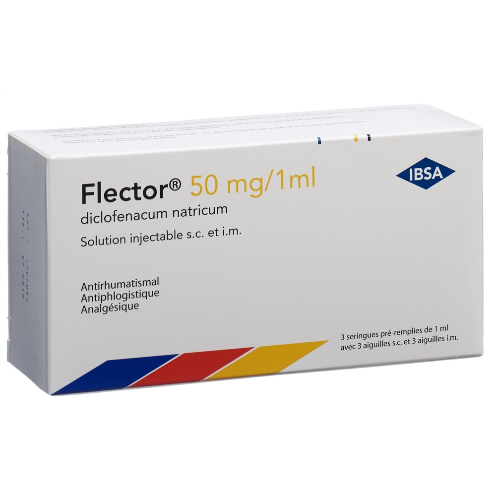 FLECTOR sol inj 50 mg/1ml seringue préremplie s.c./i.m. 3 pce, image 2 sur 2