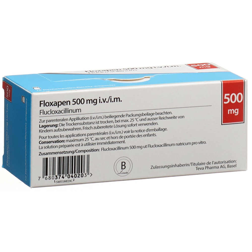 FLOXAPEN subst sèche 500 mg flac 10 pce, image 2 sur 2