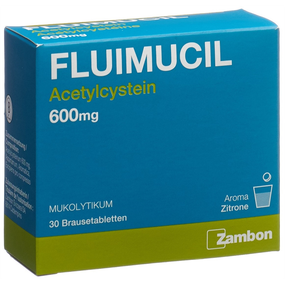 FLUIMUCIL Brausetabl 600 mg Erw citron Blist 30 Stk, Hauptbild