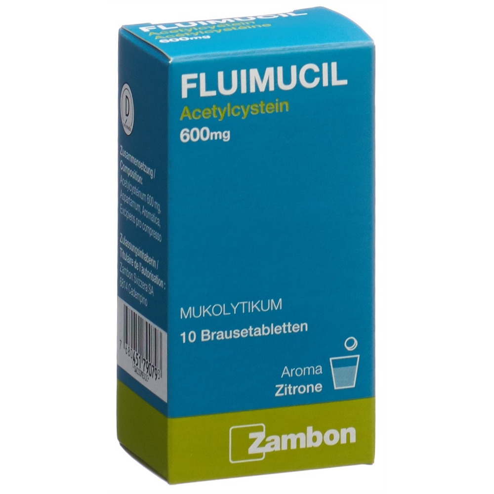 FLUIMUCIL cpr eff 600 mg adult citron blist 10 pce, image 2 sur 4