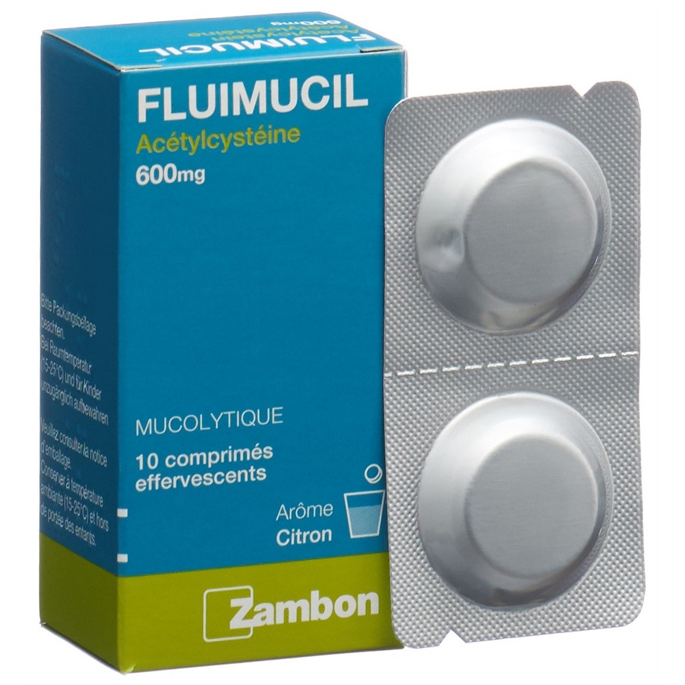 FLUIMUCIL cpr eff 600 mg adult citron blist 10 pce, image 3 sur 4