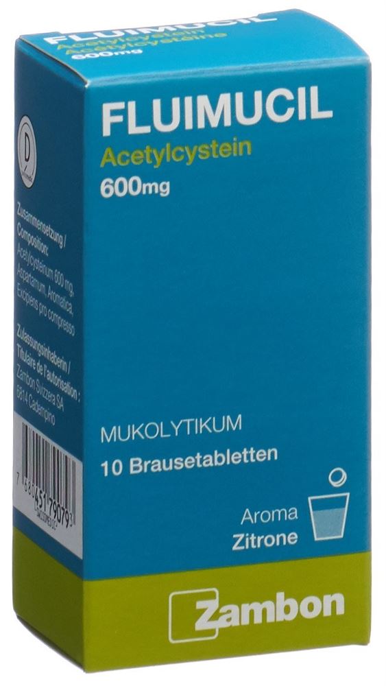 FLUIMUCIL cpr eff 600 mg adult citron blist 10 pce