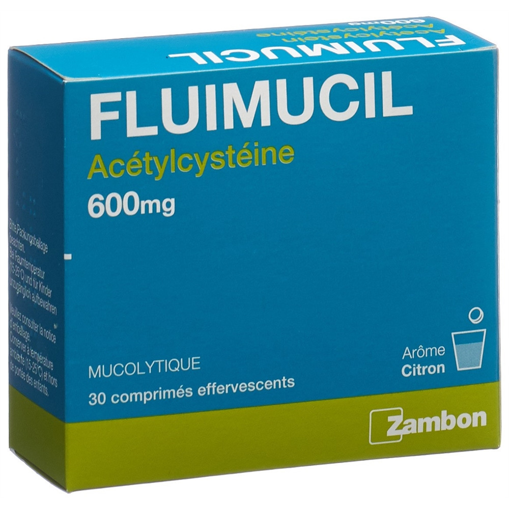 FLUIMUCIL cpr eff 600 mg adult citron blist 30 pce, image 2 sur 2