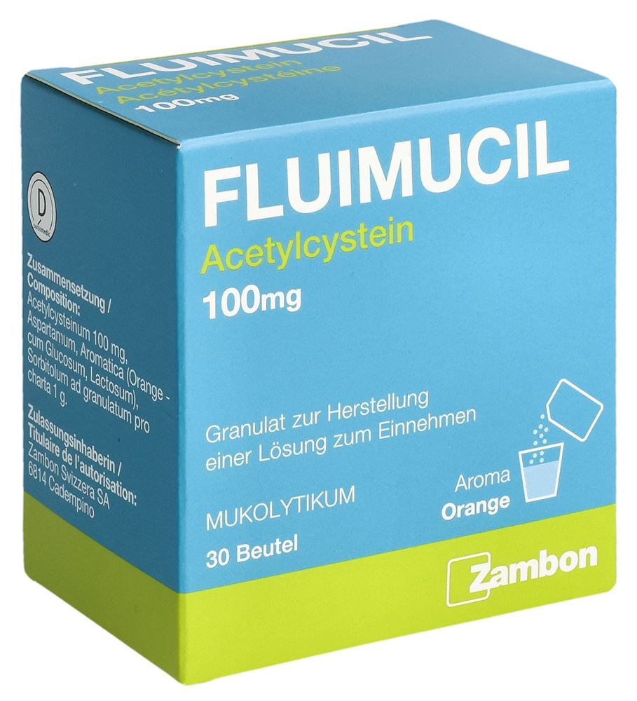 FLUIMUCIL Gran 100 mg Kind Btl 30 Stk, Hauptbild