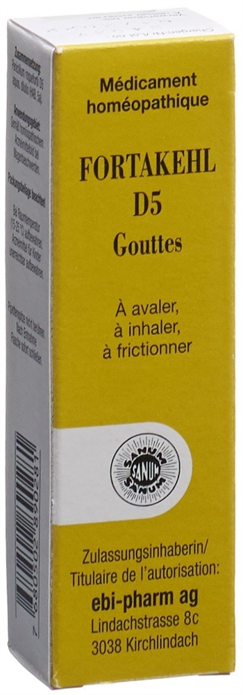 FORTAKEHL gouttes 5 D dilutio fl 10 ml, image 2 sur 2