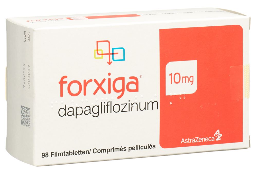 FORXIGA cpr pell 10 mg blist 98 pce, image principale