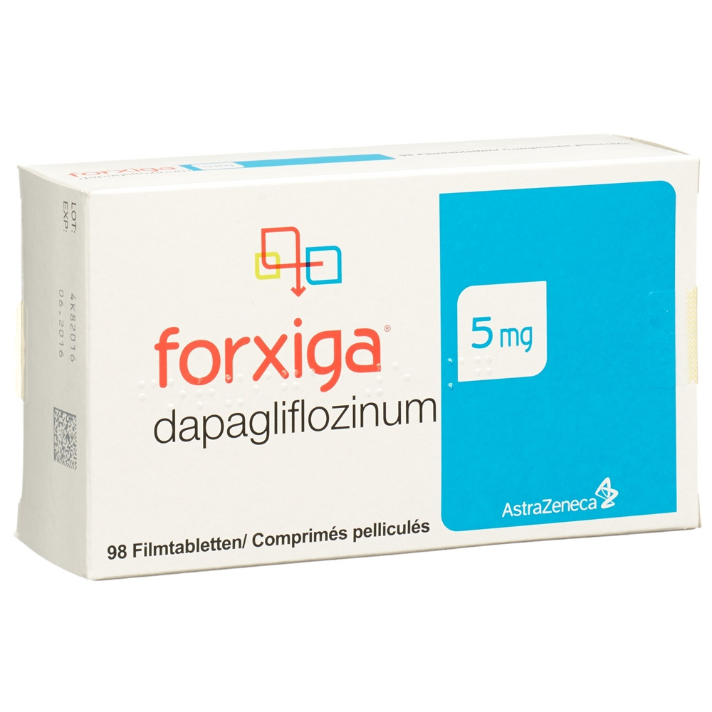 FORXIGA cpr pell 5 mg blist 98 pce, image principale