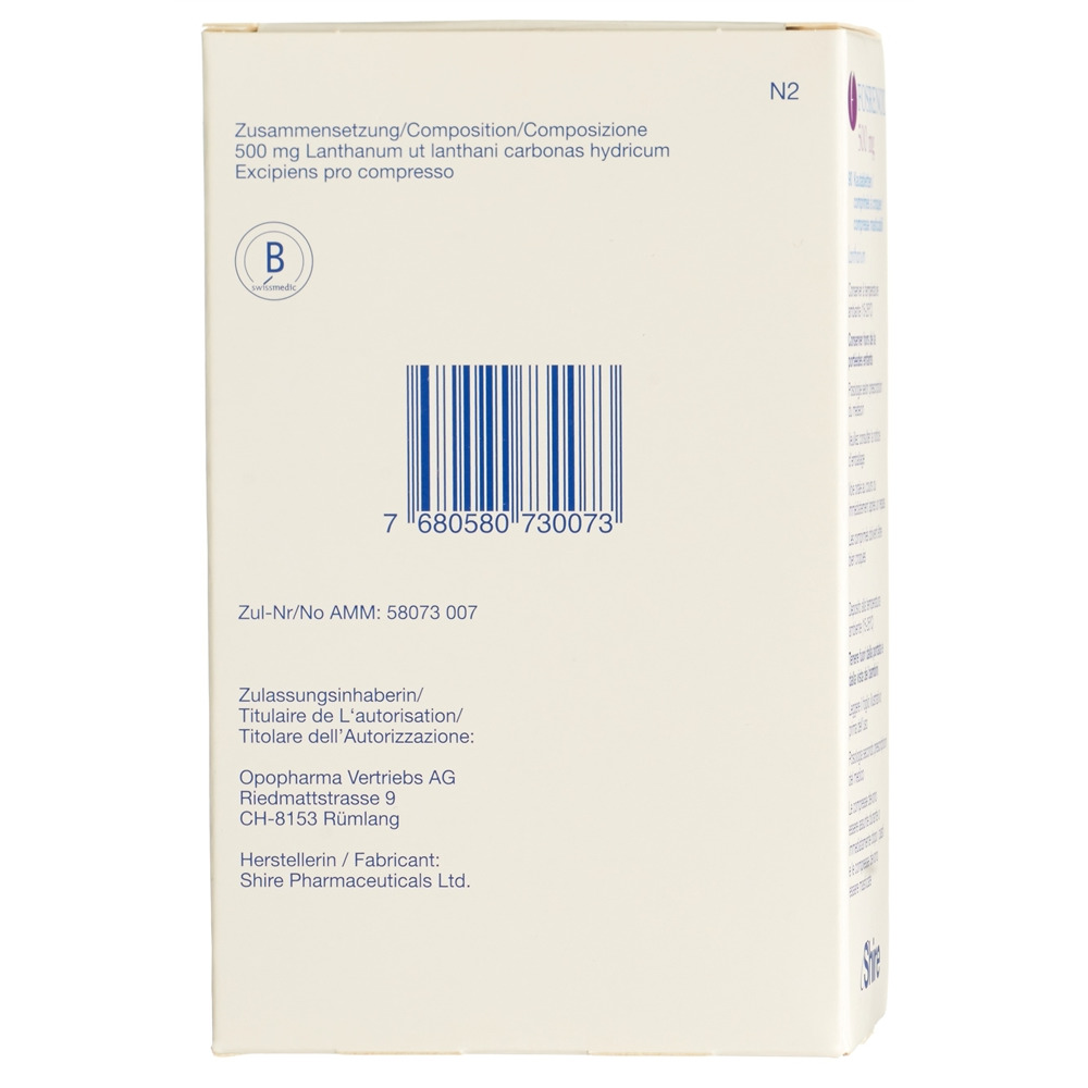 FOSRENOL cpr croquer 500 mg bte 90 pce, image 2 sur 2