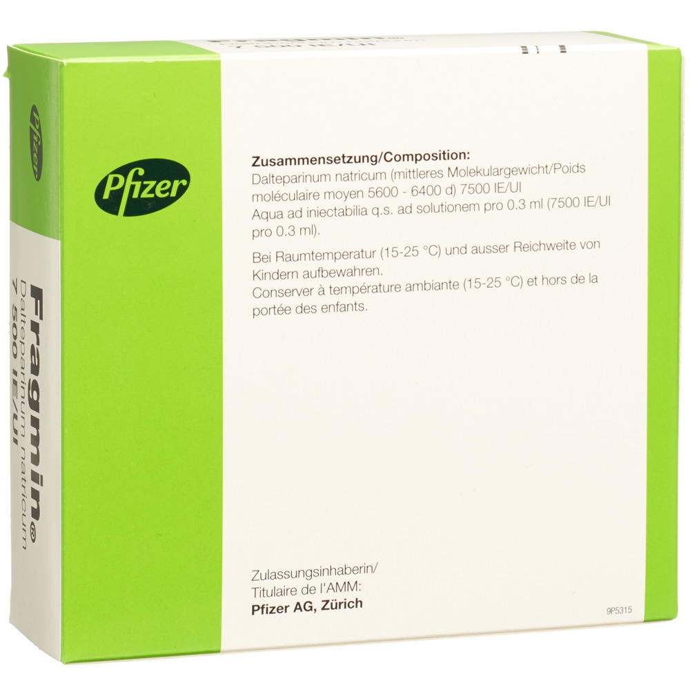 FRAGMIN Inj Lös 7500 IE/0.3ml Fertspr 0.3 ml, Bild 2 von 2