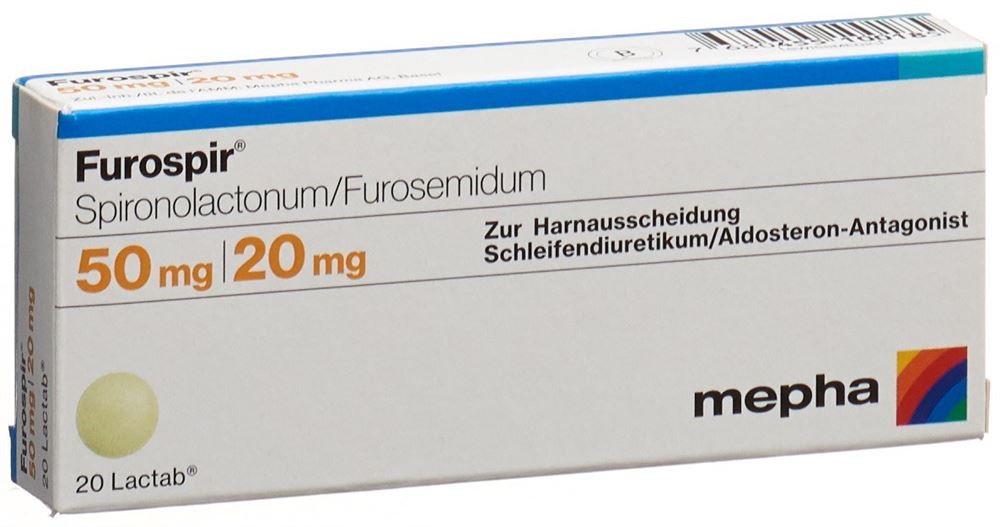 FUROSPIR Lactab 50mg/20mg blist 20 pce, image principale