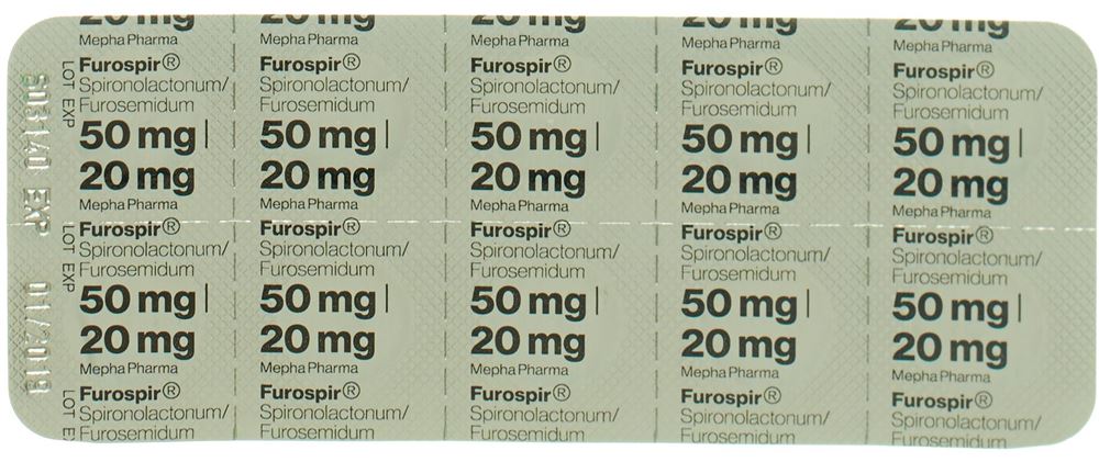FUROSPIR Lactab 50mg/20mg blist 50 pce, image 2 sur 2