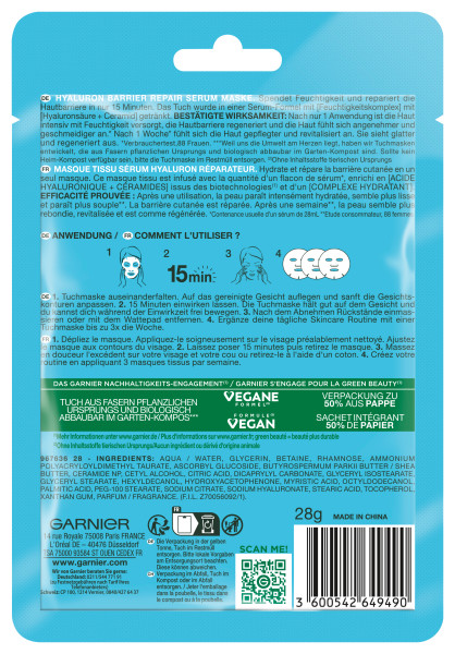 GARNIER Hyaluron Barrier Repair Sérum Masque, image 2 sur 3