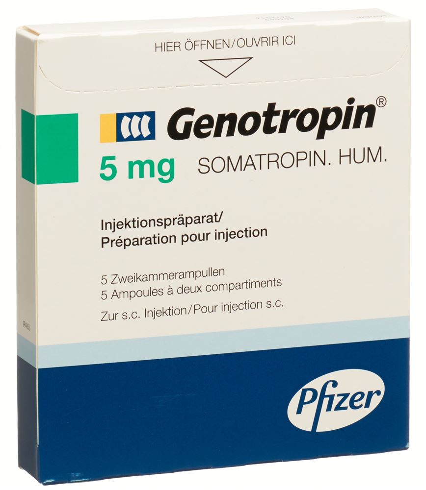 GENOTROPIN subst sèche 5 mg avec solvant amp 5 pce, image principale