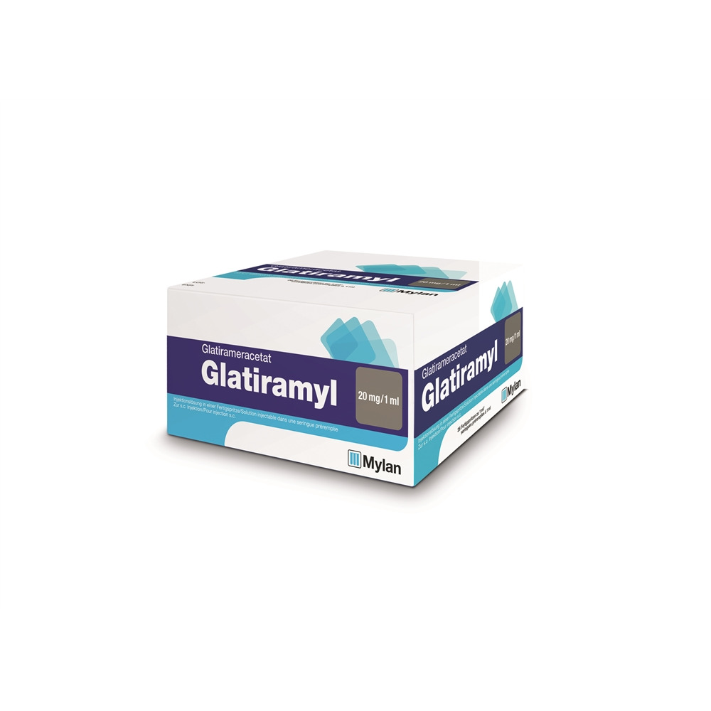 GLATIRAMYL Inj Lös 20 mg/ml Fertspr 1 ml, Hauptbild