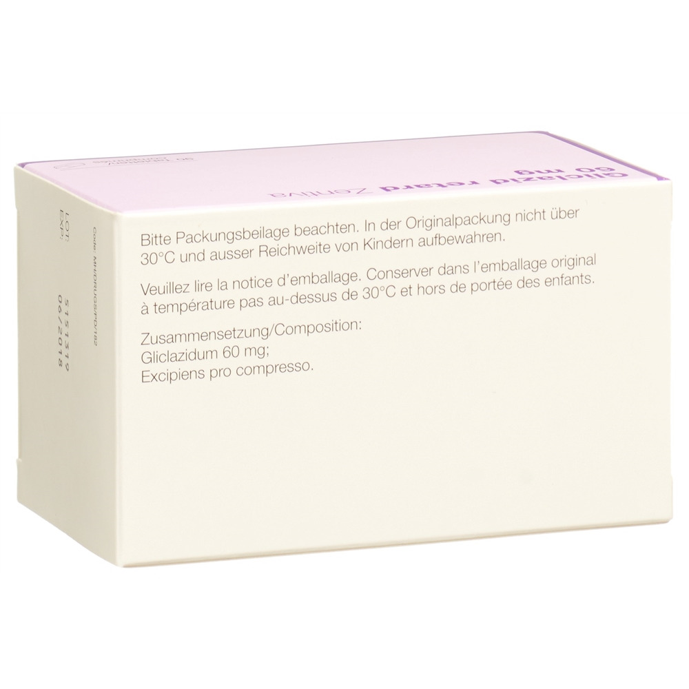 GLICLAZIDE retard Zentiva 60 mg, image 2 sur 2