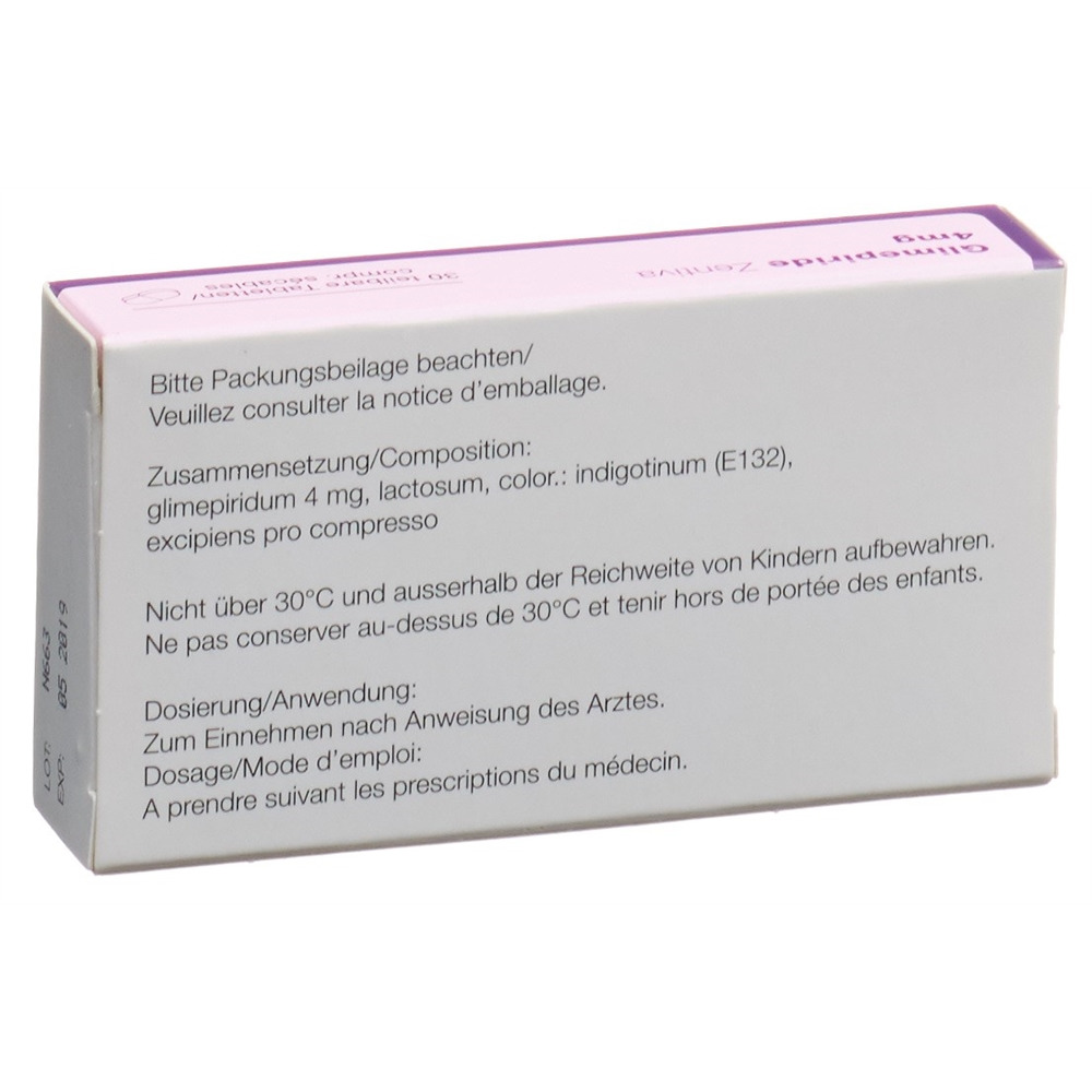 GLIMEPIRIDE Zentiva 4 mg, image 2 sur 2