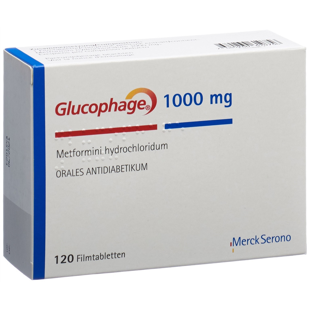 GLUCOPHAGE cpr pell 1000 mg blist 120 pce, image principale