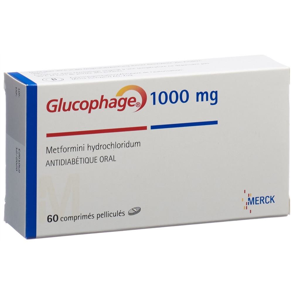 GLUCOPHAGE cpr pell 1000 mg blist 60 pce, image 2 sur 2