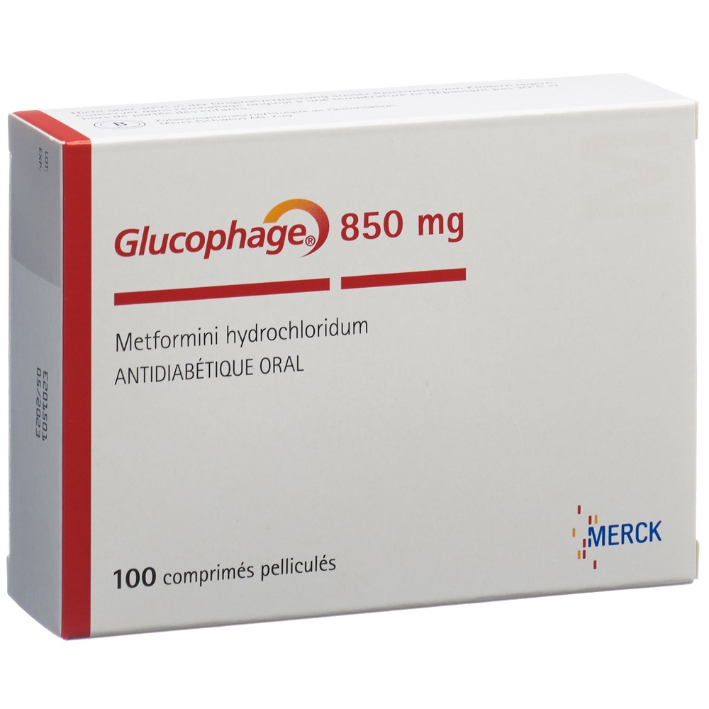 GLUCOPHAGE cpr pell 850 mg blist 100 pce, image 2 sur 2