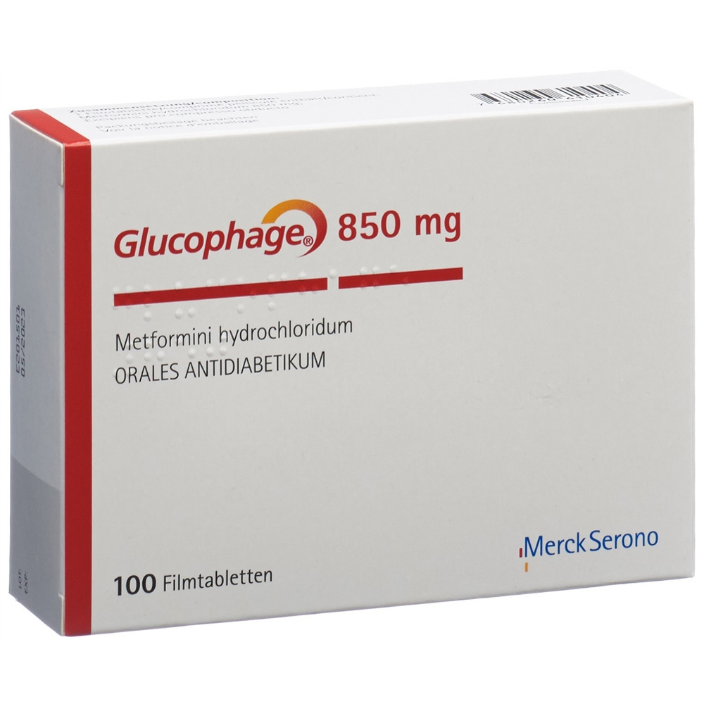 GLUCOPHAGE cpr pell 850 mg blist 100 pce, image principale