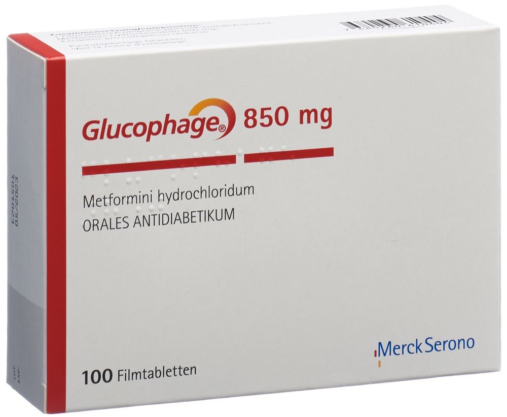 GLUCOPHAGE cpr pell 850 mg blist 100 pce, image principale