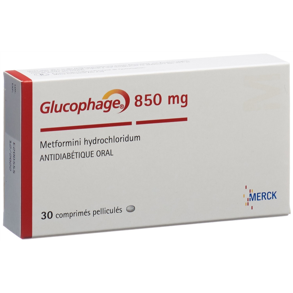 GLUCOPHAGE cpr pell 850 mg blist 30 pce, image 2 sur 2