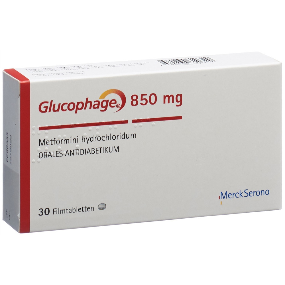 GLUCOPHAGE cpr pell 850 mg blist 30 pce, image principale