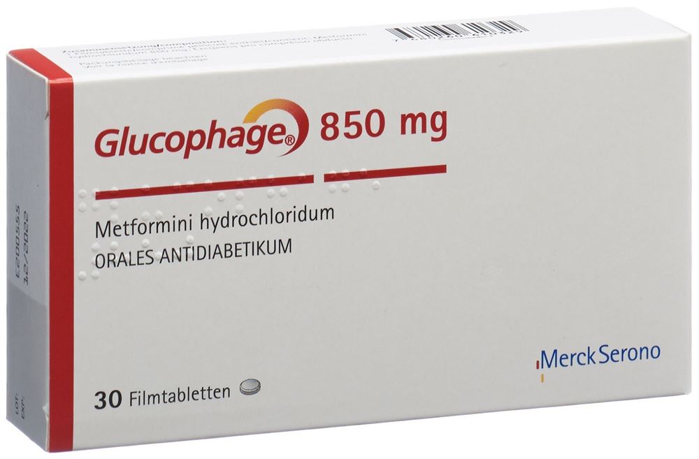 GLUCOPHAGE cpr pell 850 mg blist 30 pce, image principale
