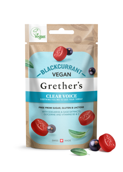 GRETHERS Clear Voice Blackcurrant pastilles, image principale