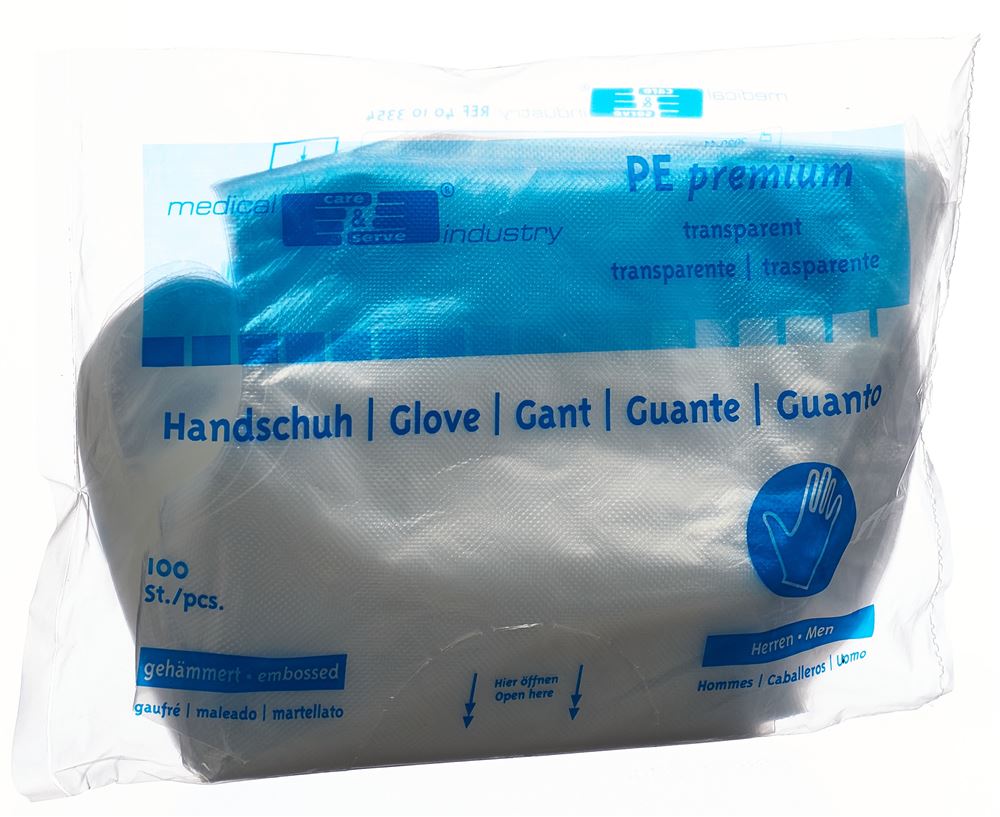 gants en plastique PE