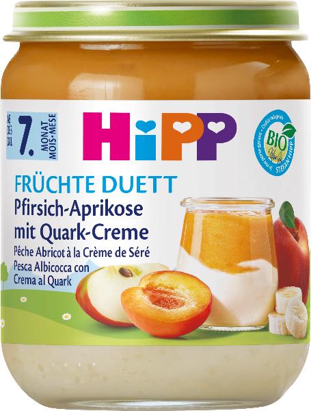 Hipp Bio Pfirsich-Aprikose mit Quarkcreme, Hauptbild Hipp Bio Pfirsich-Aprikose mit Quarkcreme, Hauptbild