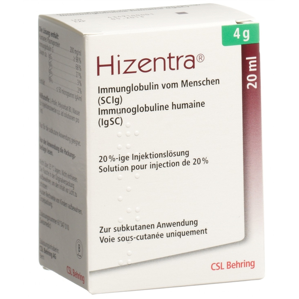 HIZENTRA Inj Lös 4 g/20ml Durchstf 20 ml, Hauptbild