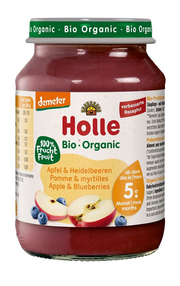 HOLLE Apfel und Heidelbeeren